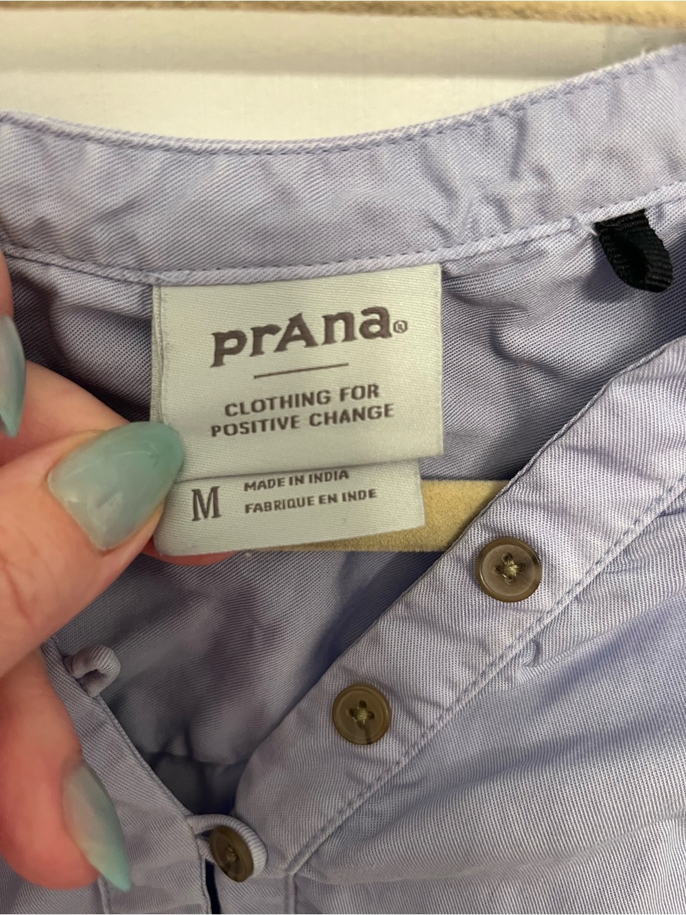 Prana Light Blue Cap Sleeve Button-Front Dress 100% Tencel Sz M - Picture 4 of 5